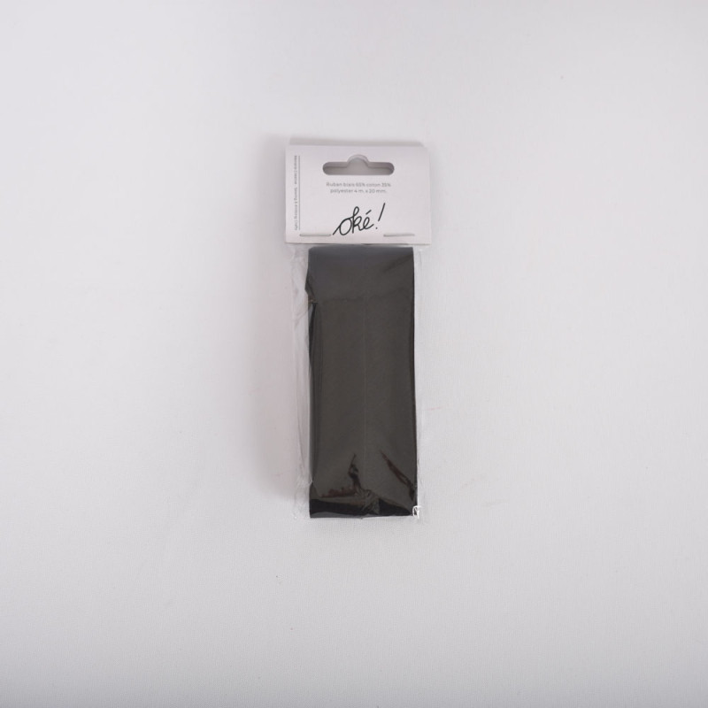 SACHET DE 6 / RUBAN BIAIS 2 CM. X 4 M. NOIR